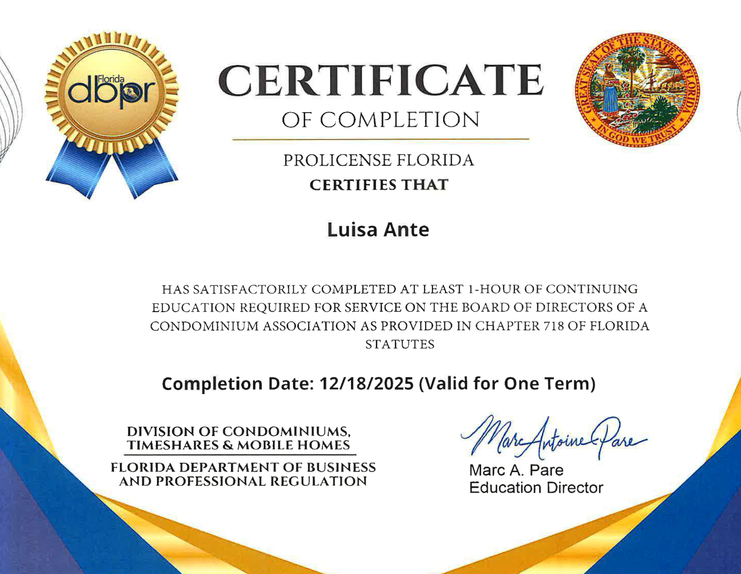 Certificate