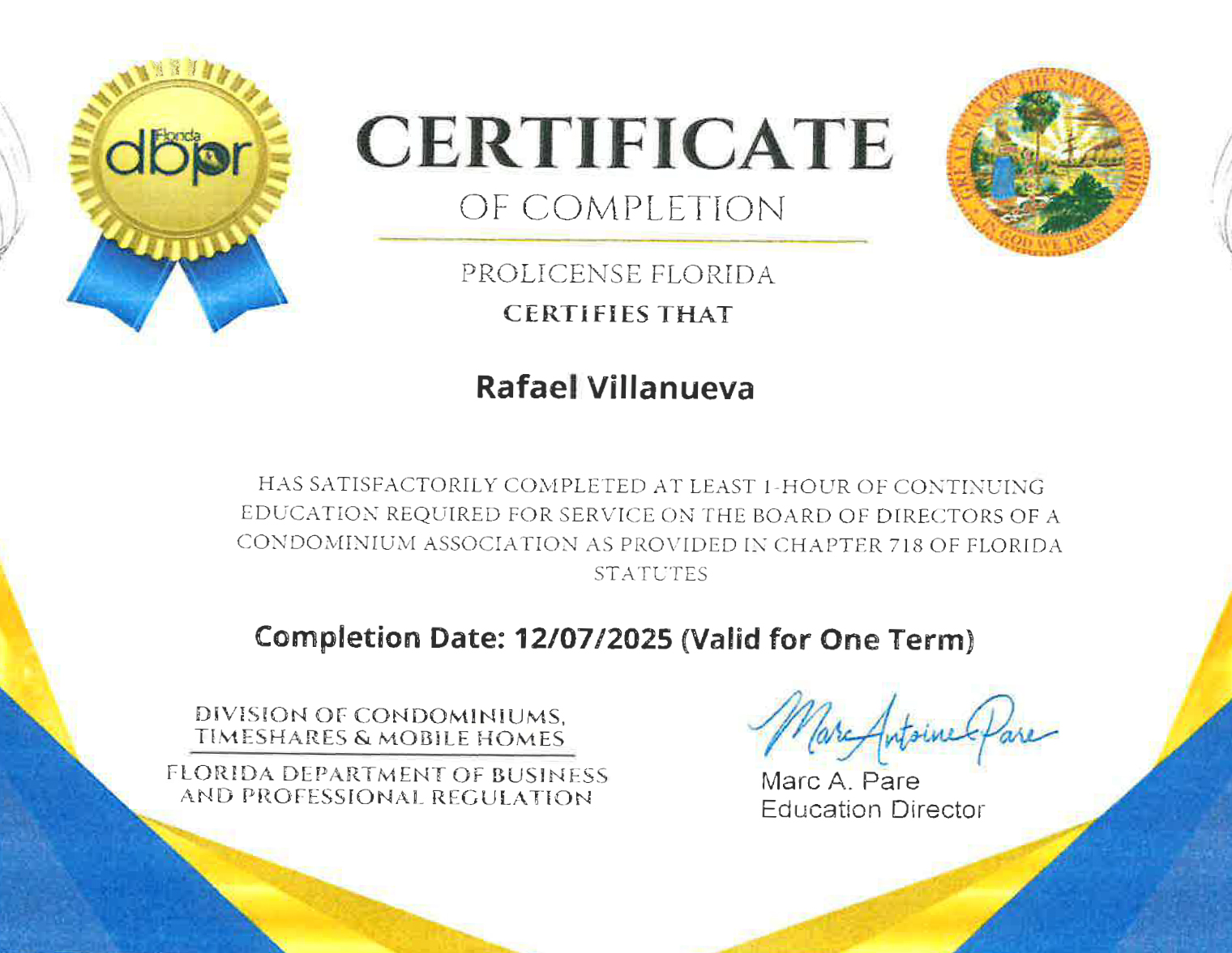 Certificate