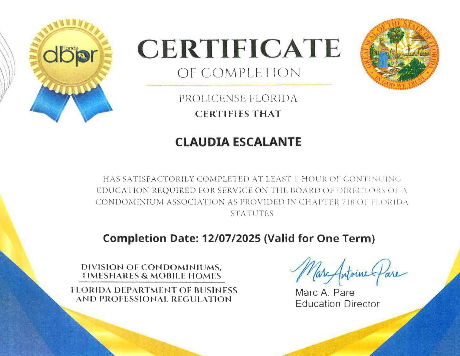 Certificate